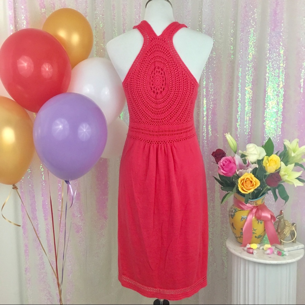 Athleta Crochet Sundress: Back Details! Pink Sz M